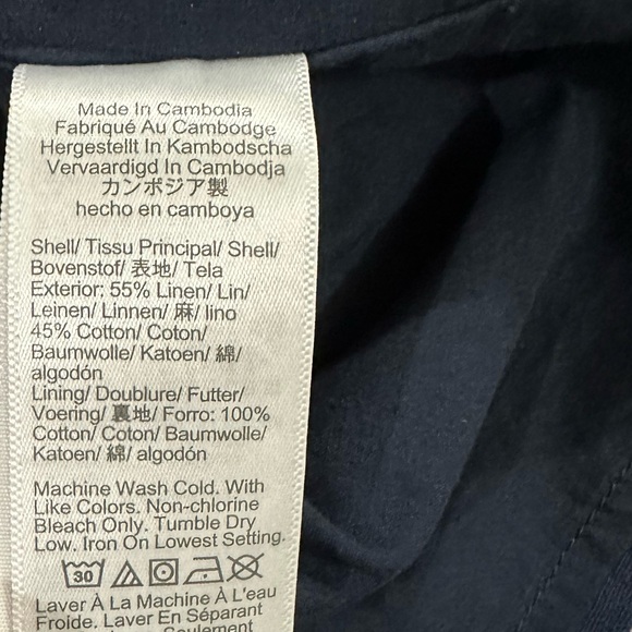 J. Crew Factory Linen-blend Button- Front Mini Dress Size 6 - Picture 5 of 8